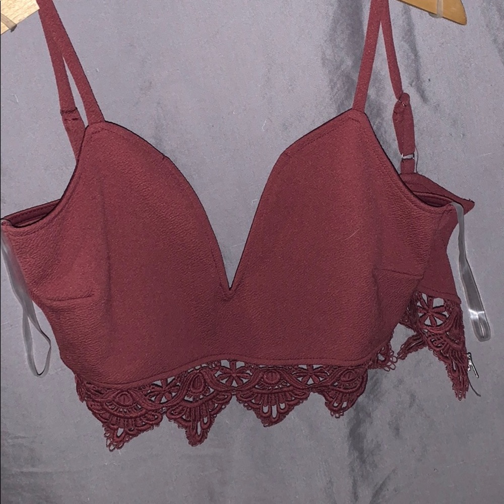 Burgundy half shirt